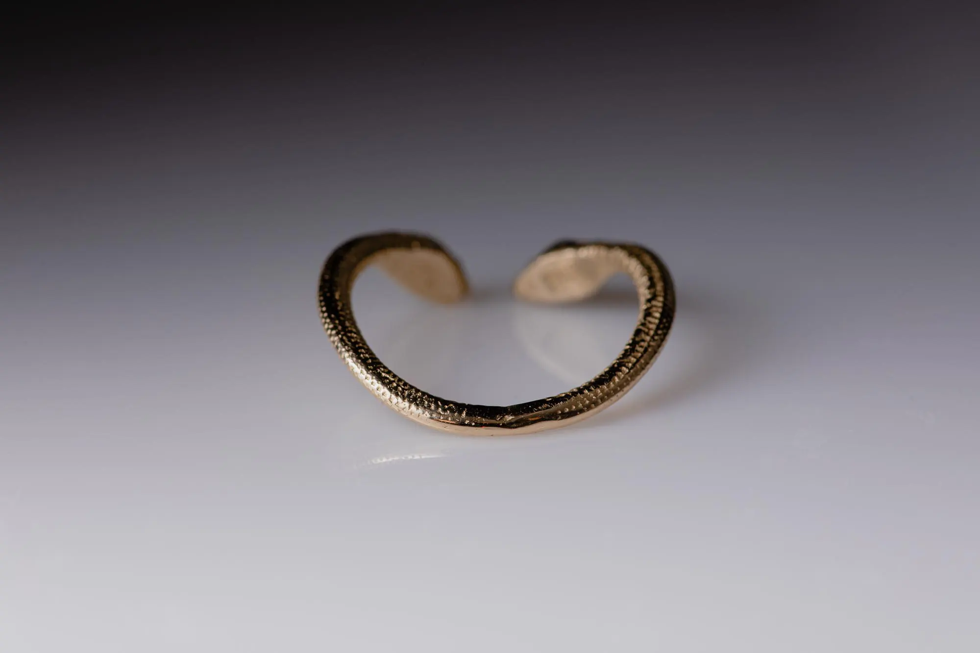 Double Snake 14K Gold Ring With Diamonds - Image 4