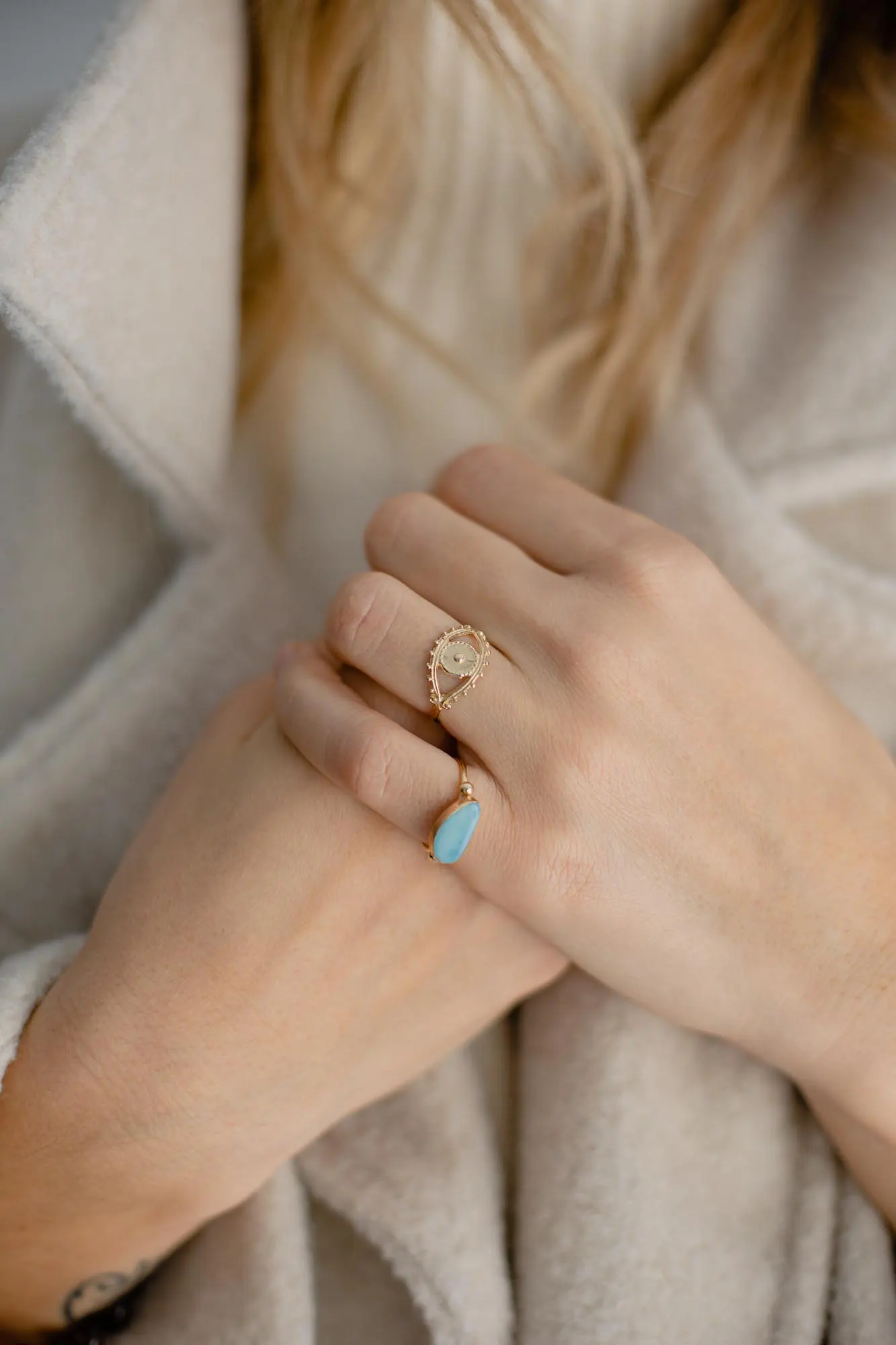 Eye 14K Gold Ring - Image 7