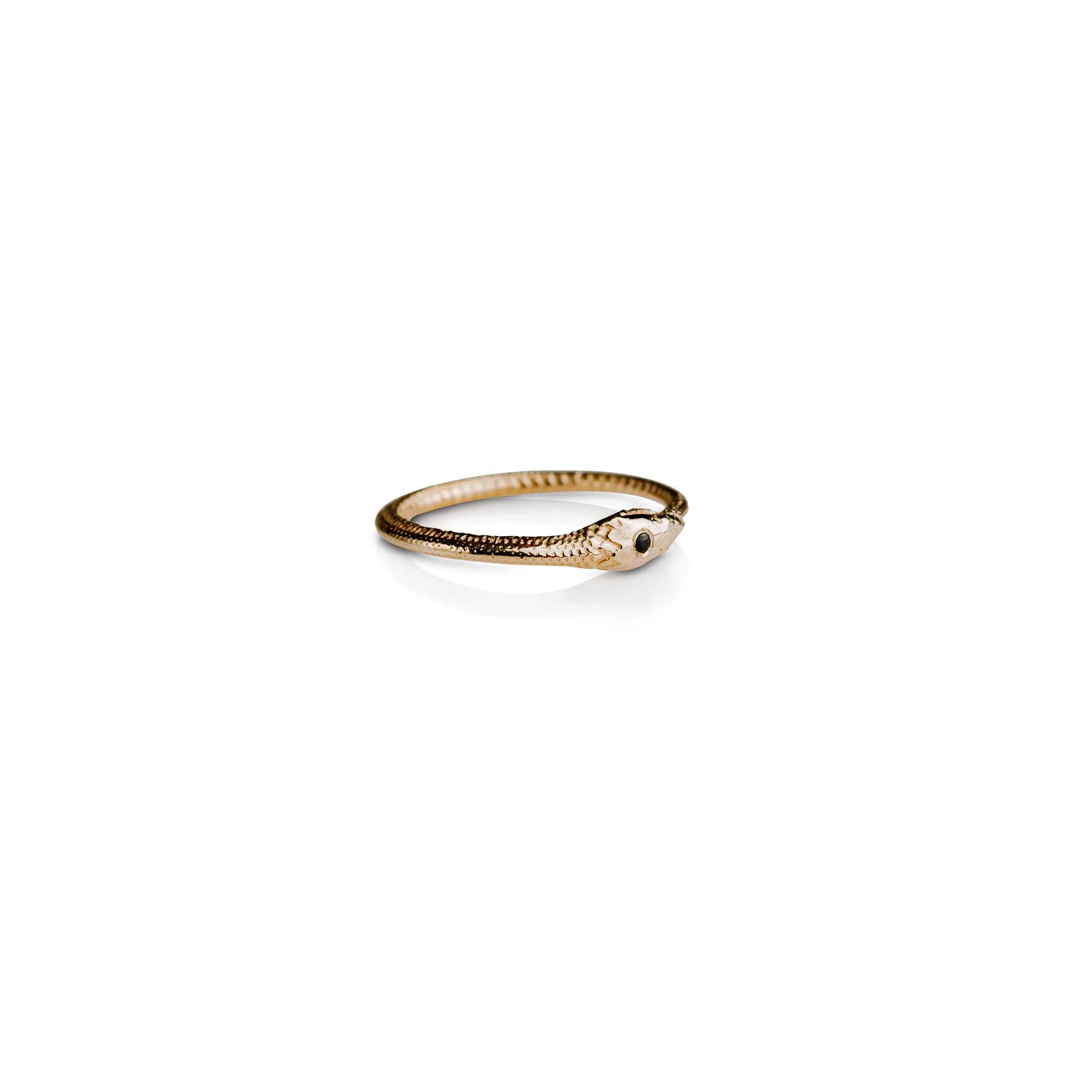 Ouroboros with Gem Option 14K Gold Ring - Image 6
