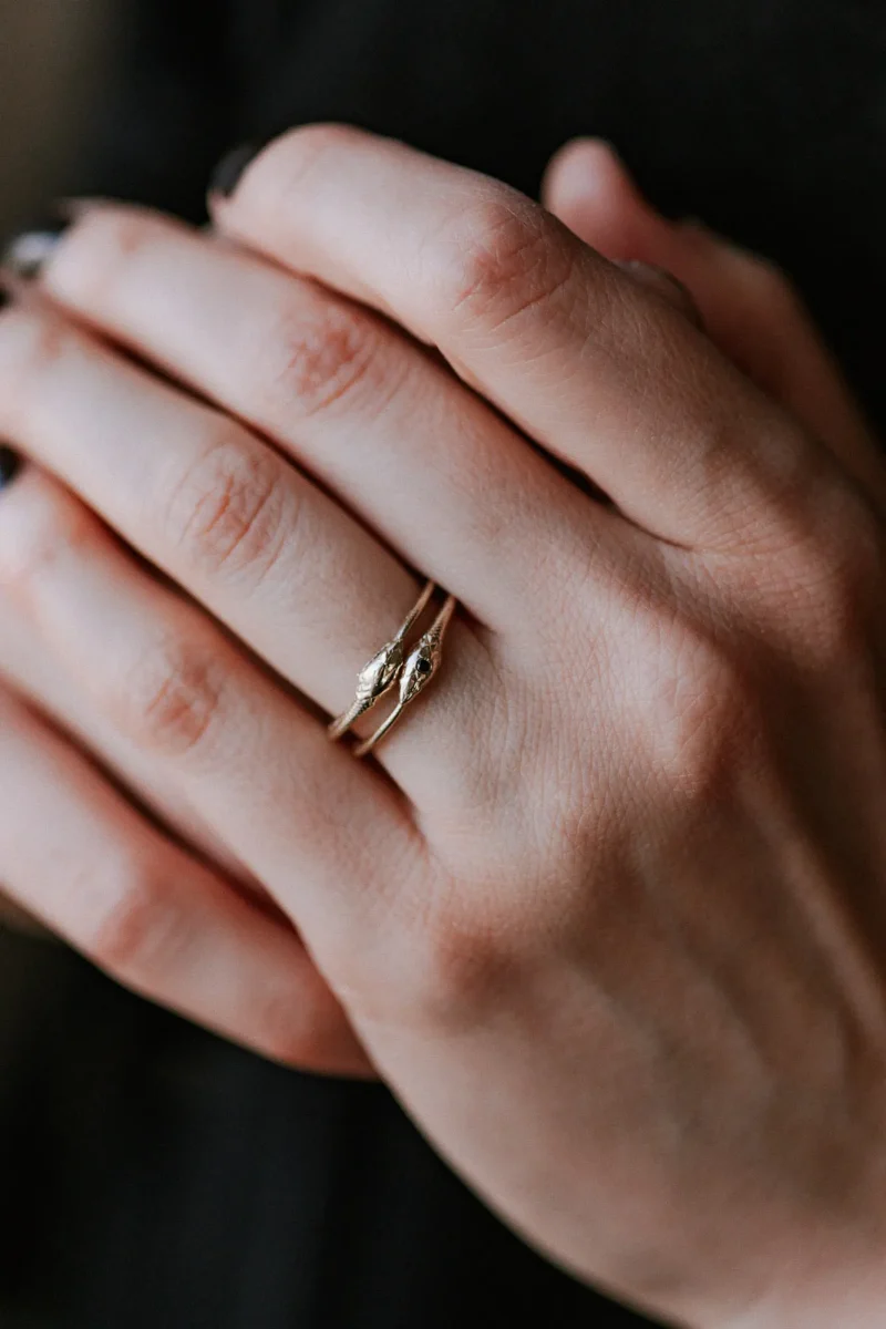 Ouroboros 14K Gold Ring - Image 2