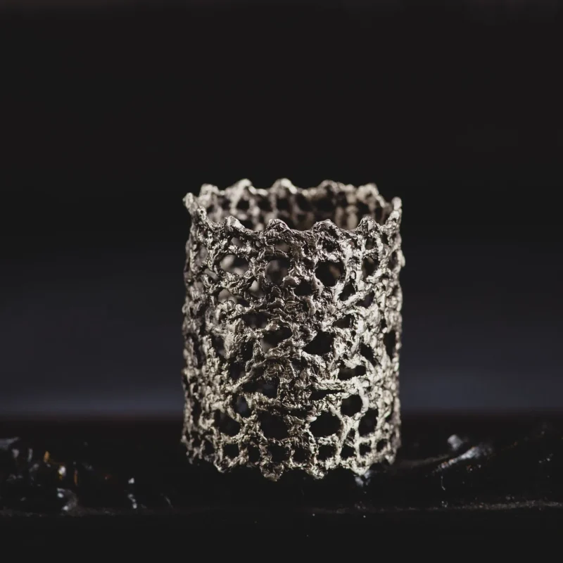 A photo of a Lace Silver Ring, handcrafted in Greece by Marren Jewelry
