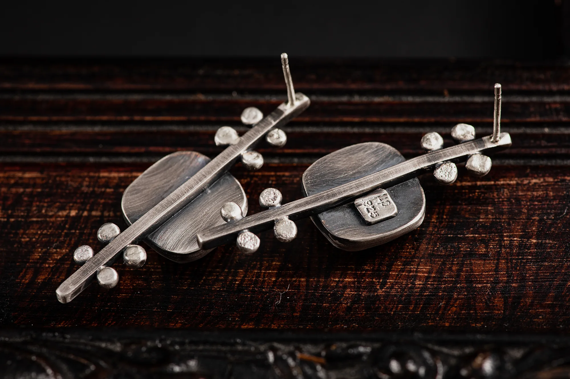 Mother of Pearl Sterling Silver Stud Earrings - Image 4