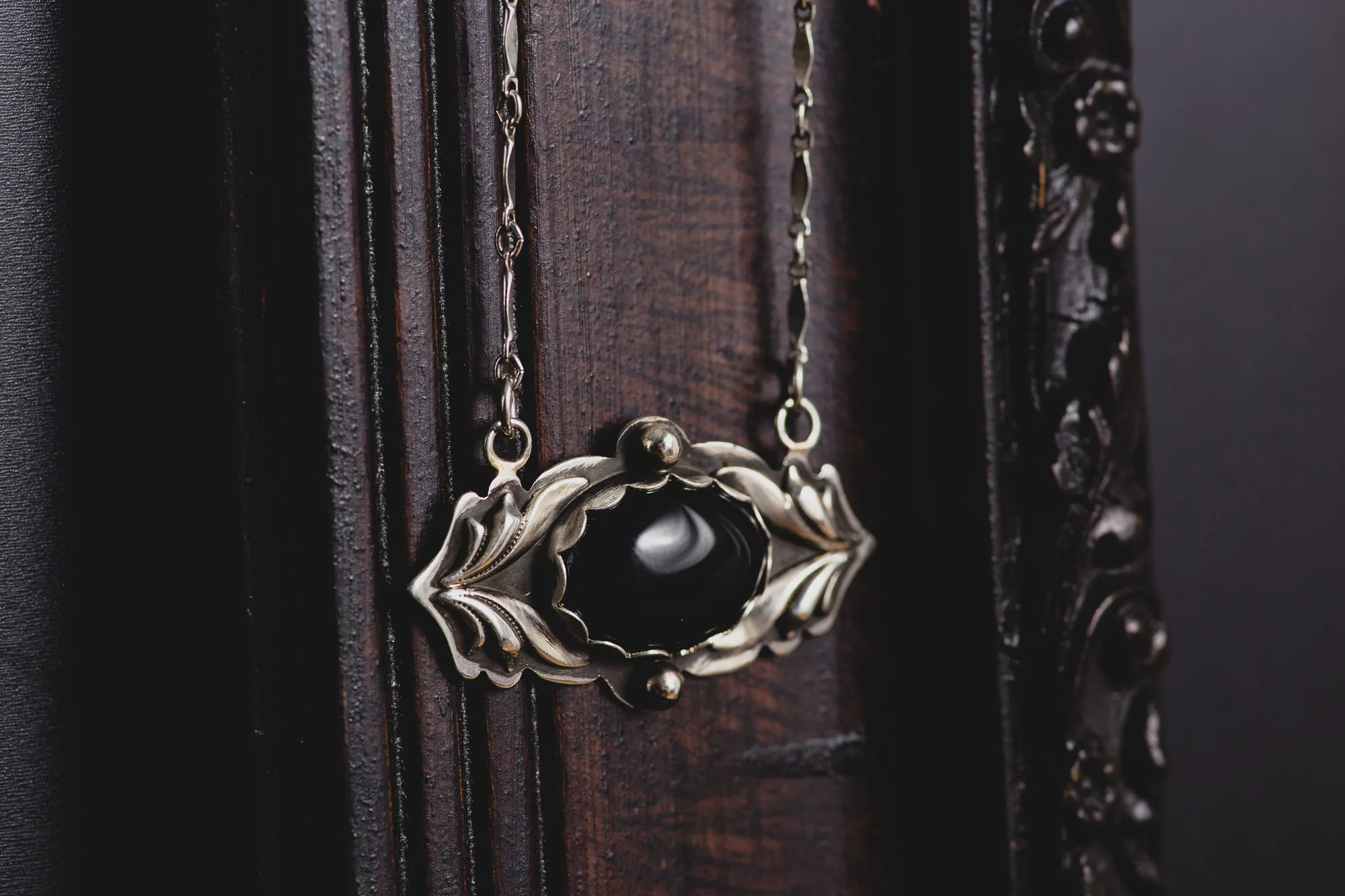 Black Onyx Sterling Silver Pendant - Image 3