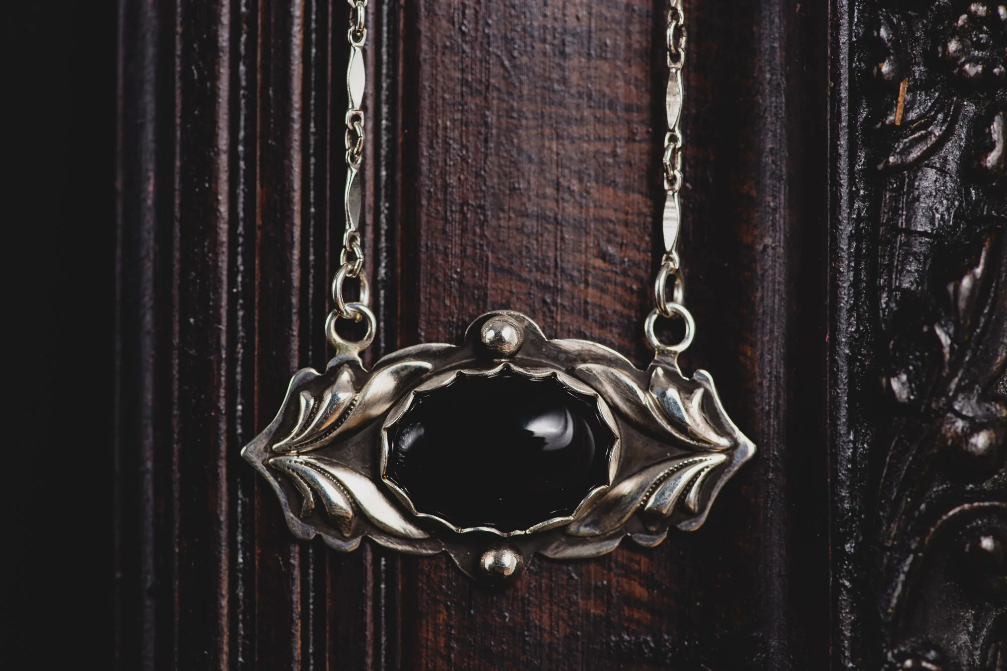 Black Onyx Sterling Silver Pendant - Image 2
