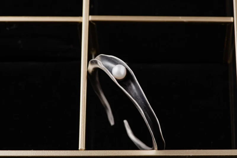 Pearl Cuff Sterling Silver Bracelet - Image 3