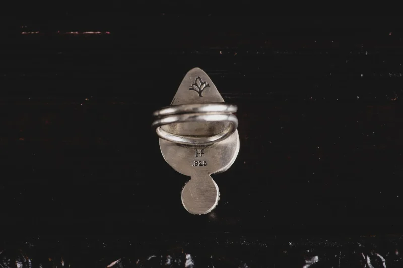 Ruby and Pearl Sterling Silver Ring - Image 5