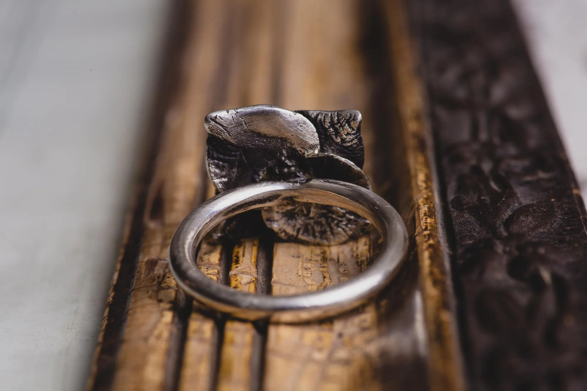 Succulent Flower Sterling Silver Ring - Image 4