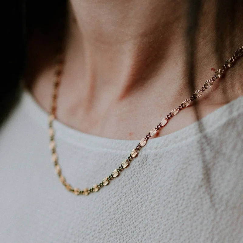An image of a Gold Plated Delicate Chain in Sterling Silver, made in hand by Marren Jewelry studio in Greece