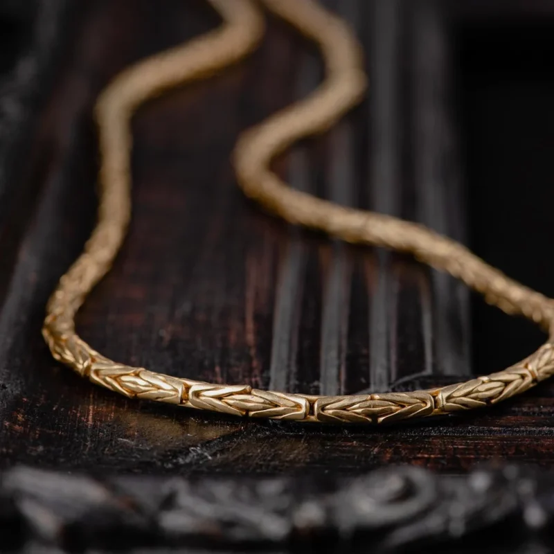 An image showing a Gold Plated Thick Sterling Silver Chain, handcrafted in Greece by Marren Jewelry