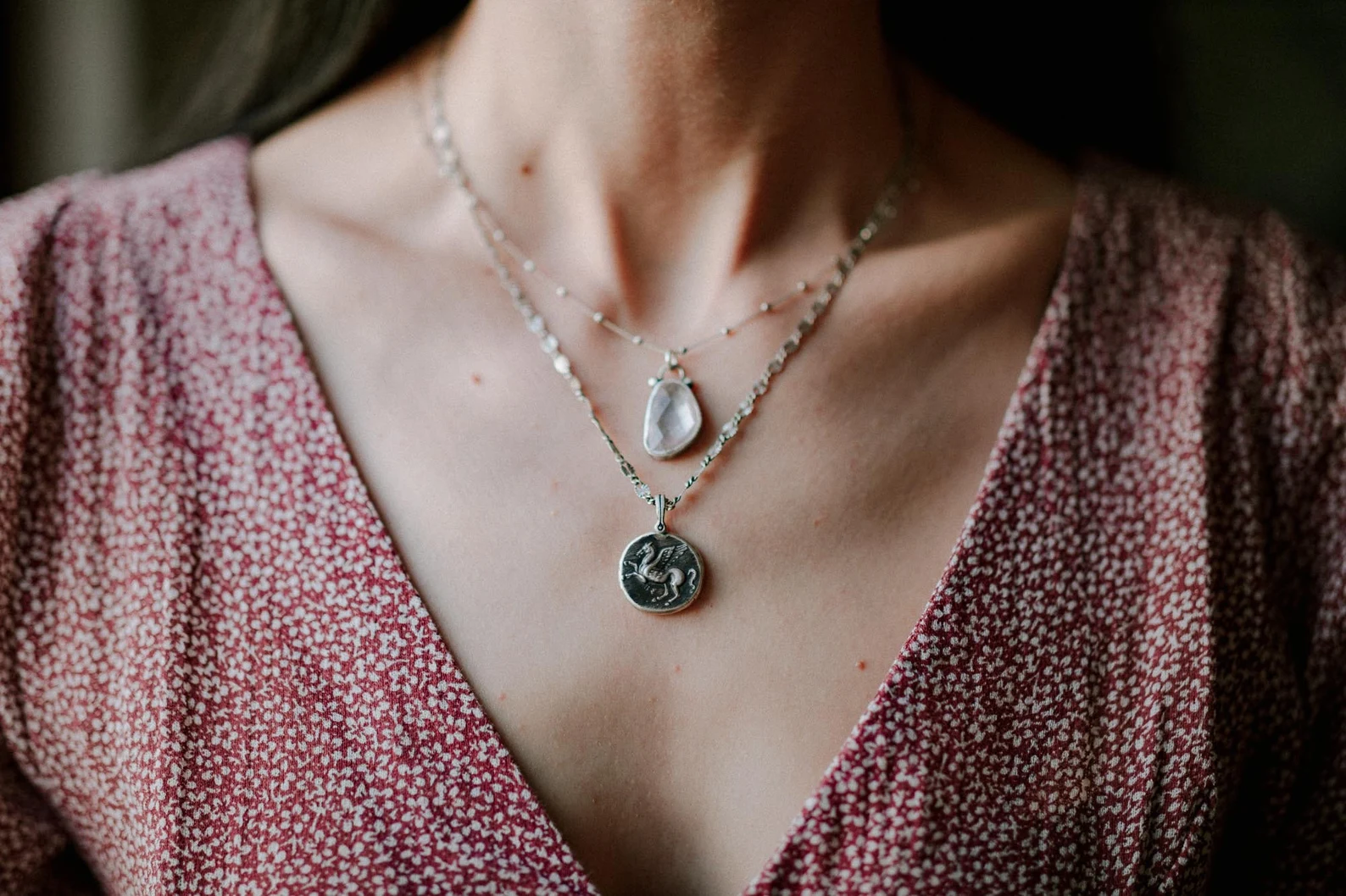 Rose Quartz Sterling Silver Pendant - Image 2