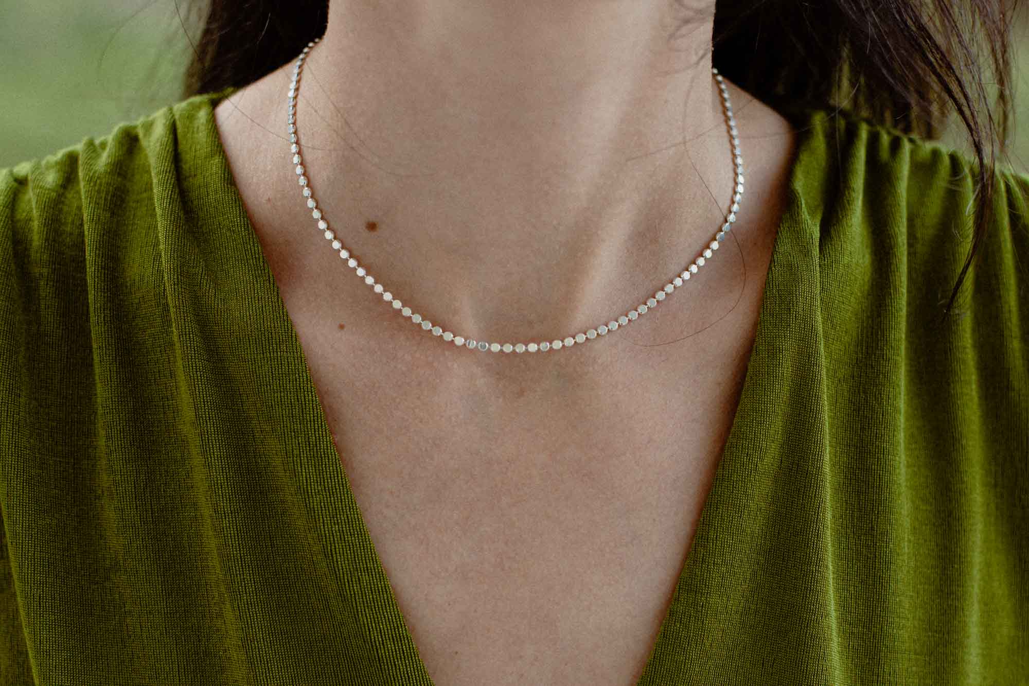 Two Sided Sterling Silver Chain Necklace - Image 3