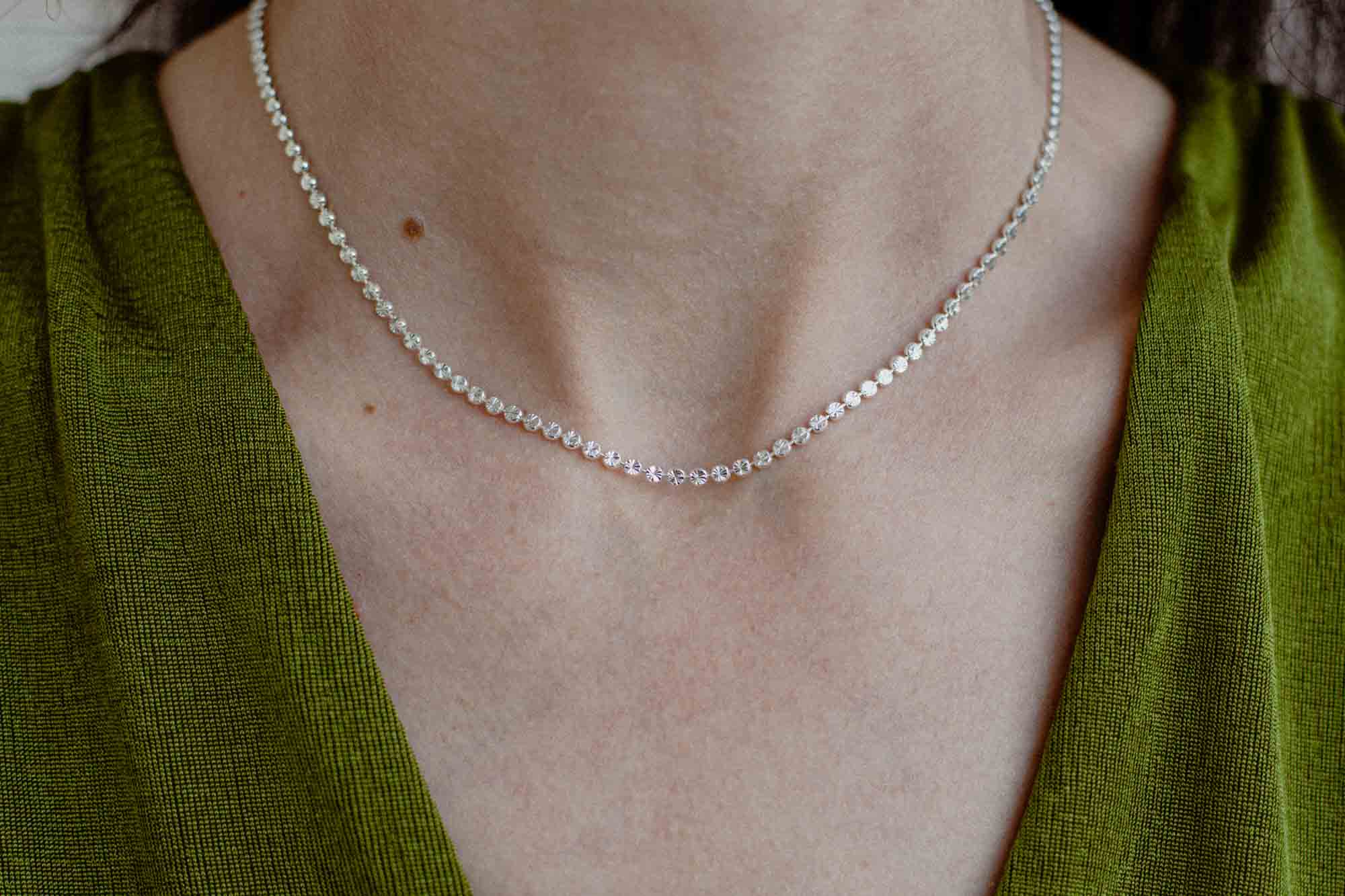 Two Sided Sterling Silver Chain Necklace - Image 4