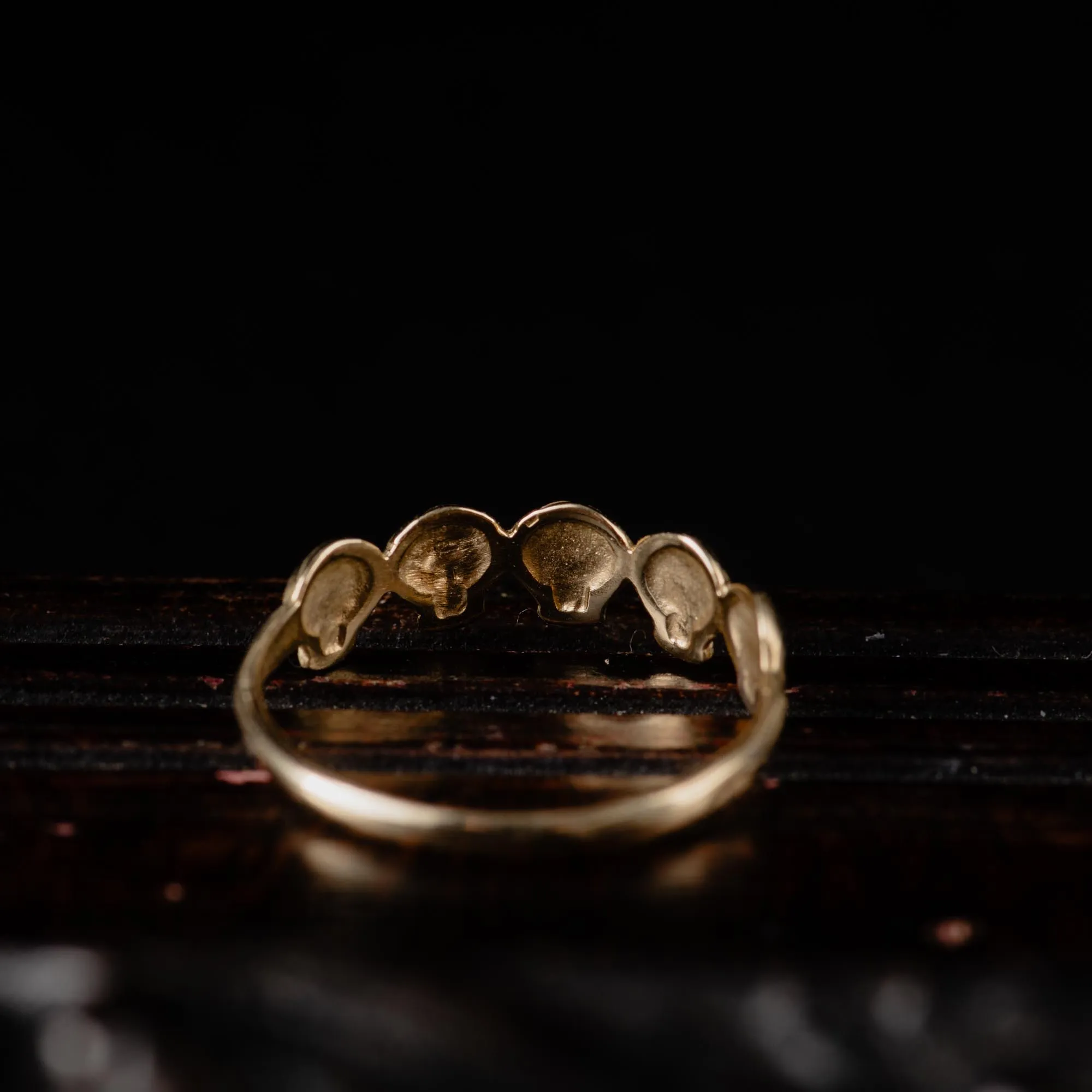14K Gold Skull Ring, Stackable Memento Mori - Image 5