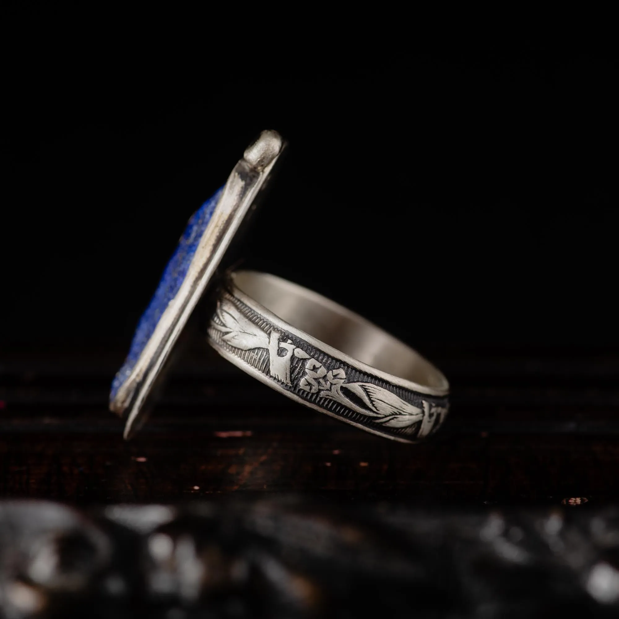 Raw Azurite Sterling Silver Ring - Image 4