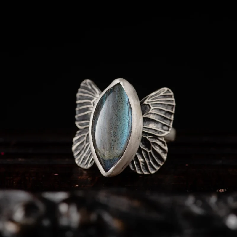 Labradorite Butterfly Sterling Silver Ring
