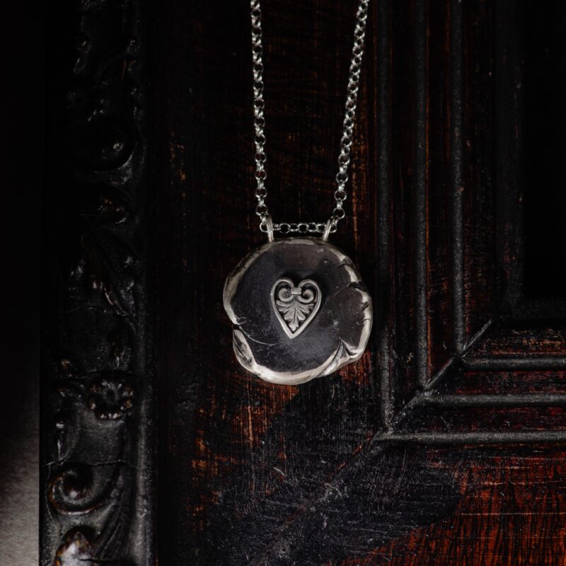 Sterling Silver Pendant with Greek Heart Motif