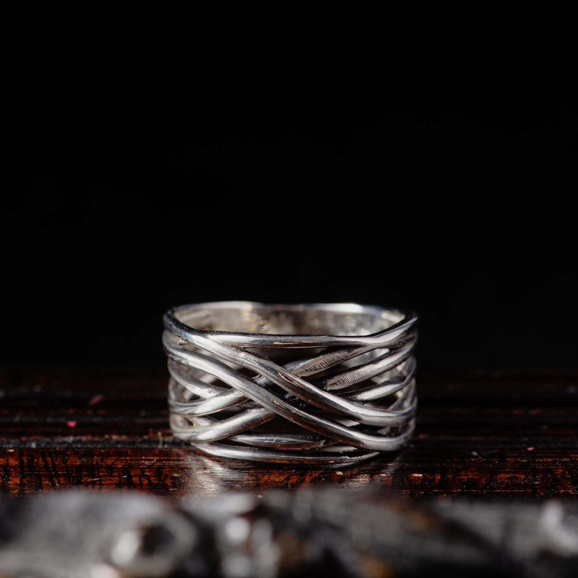 An image showing a handmade wrap ring in sterling silver