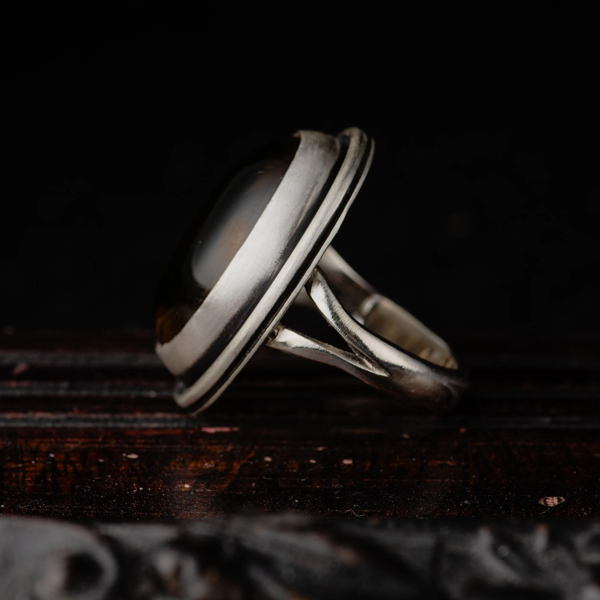 Sterling Silver Scarab Amber Ring - Image 3