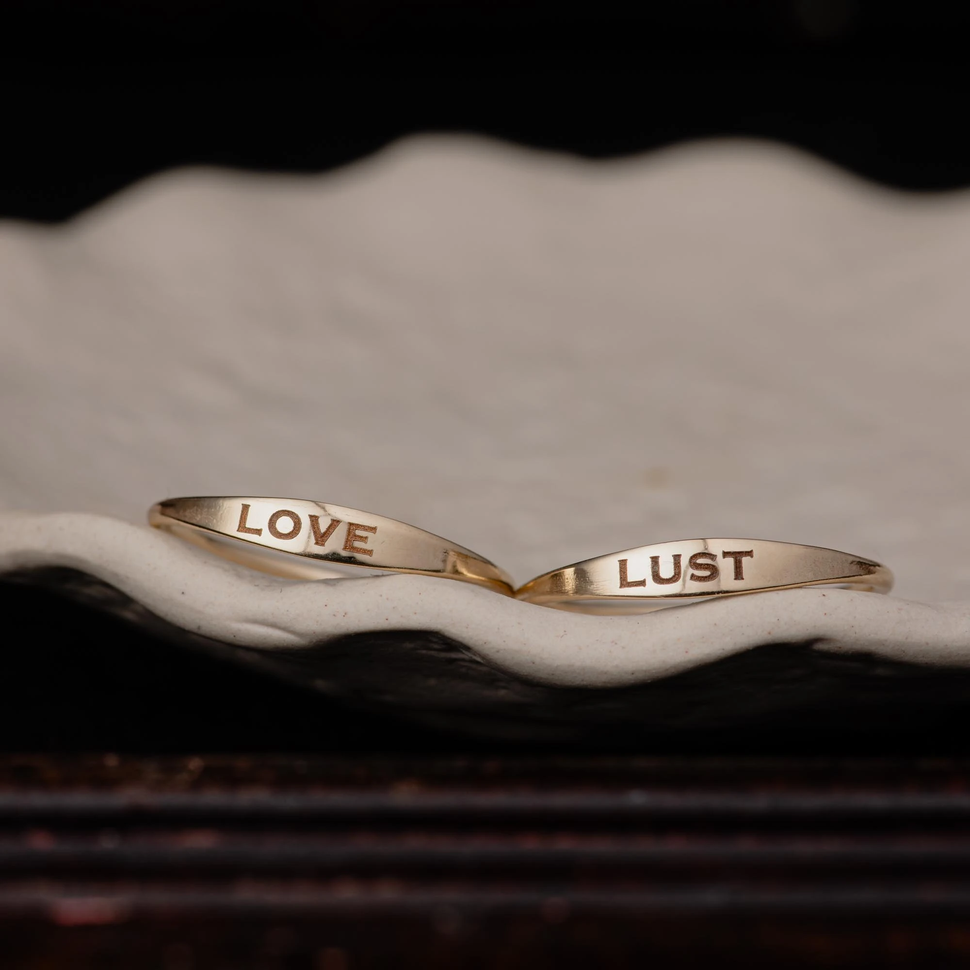 14K Gold Personalised Word Signet Ring - Image 5