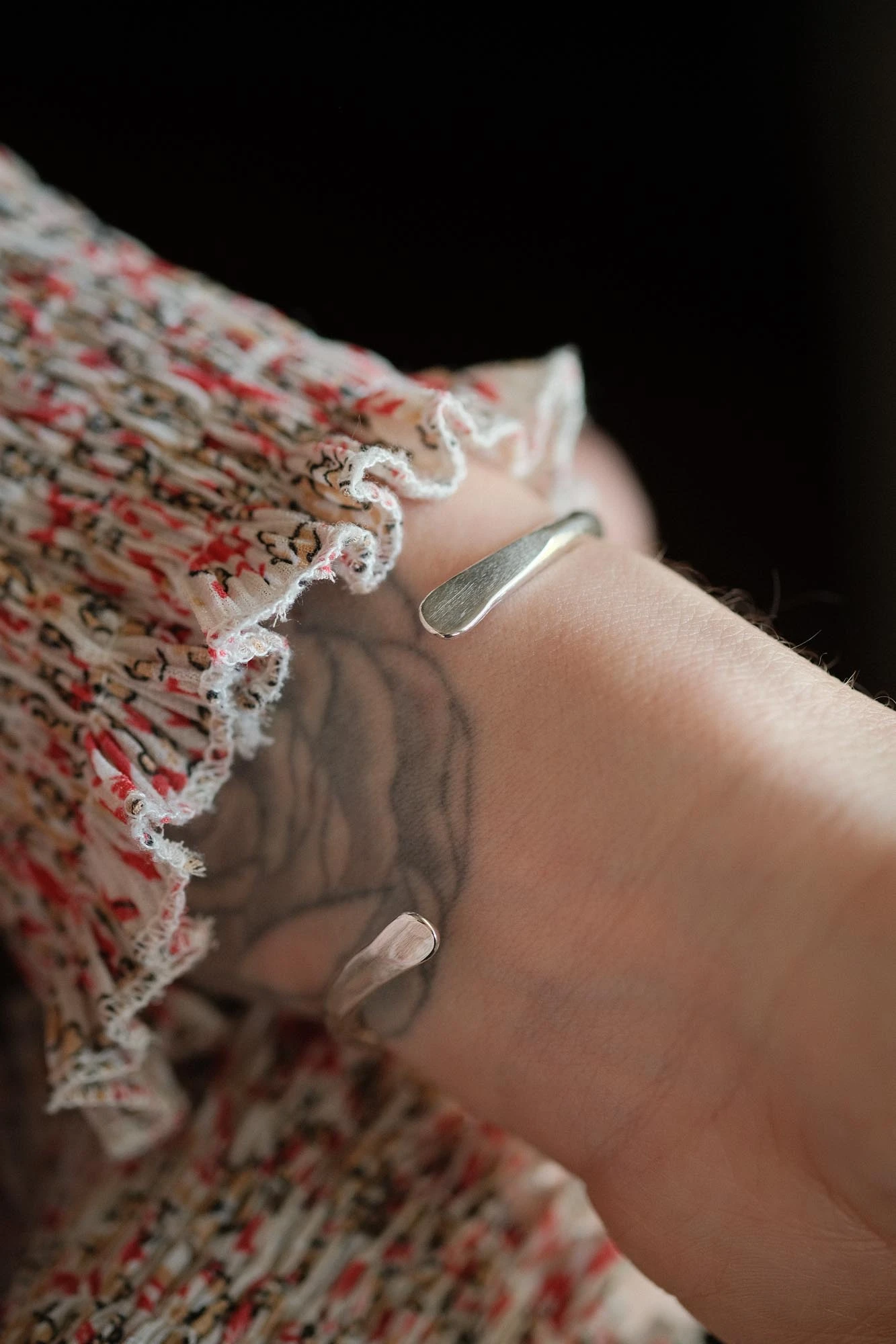 Sterling Silver Wavy Cuff Bracelet - Image 3