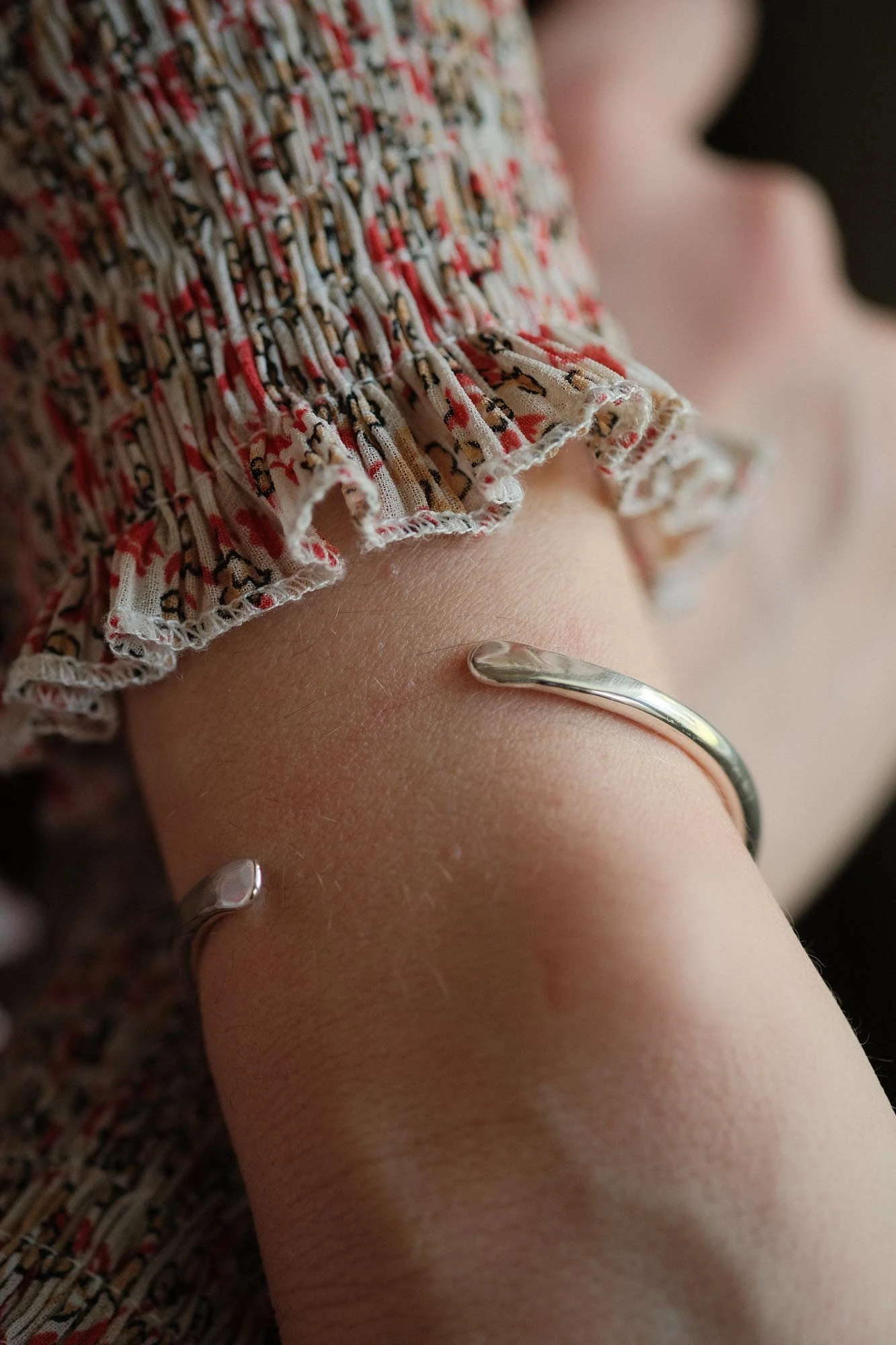 Sterling Silver Wavy Cuff Bracelet - Image 4