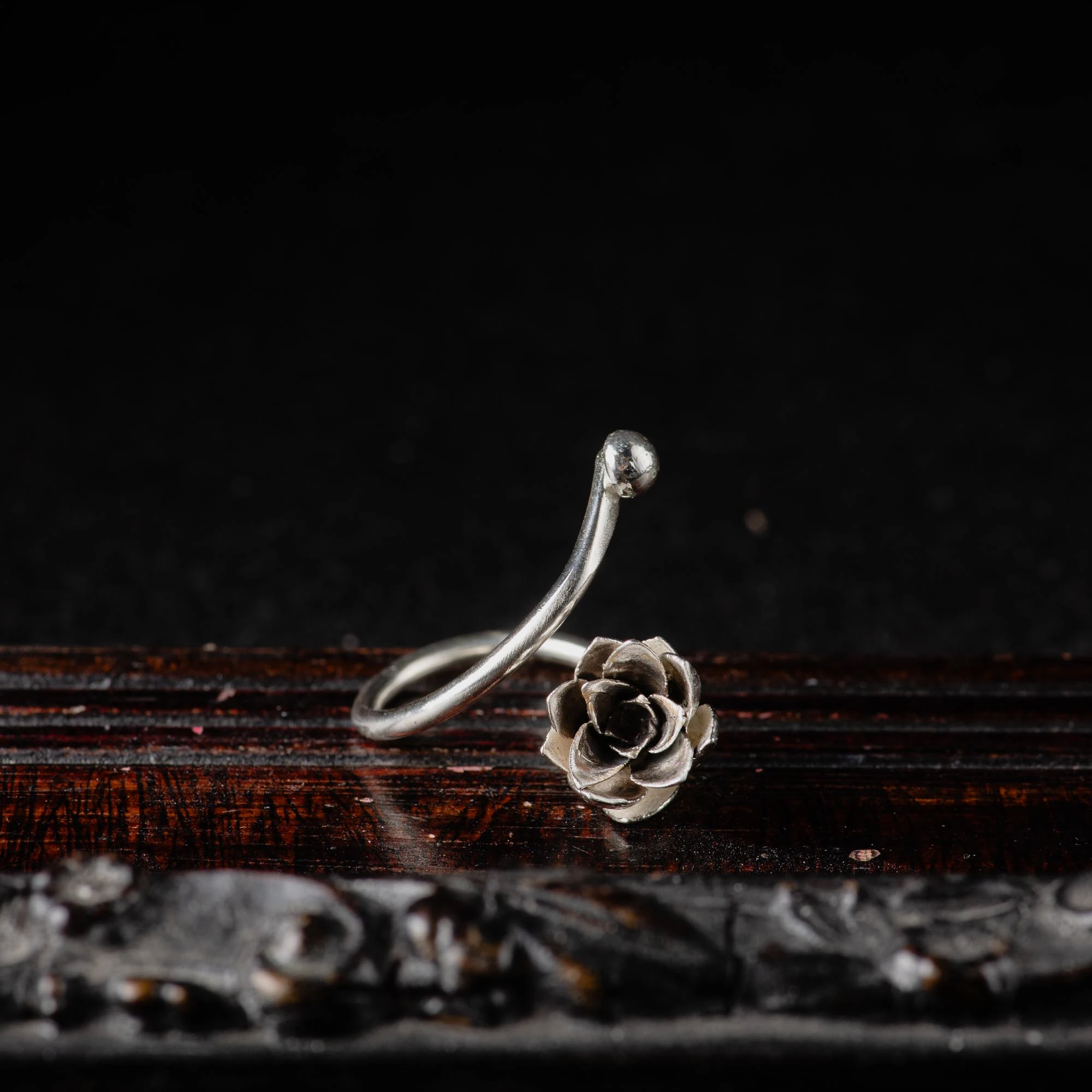 Sterling Silver Succulent Open Ring - Image 4