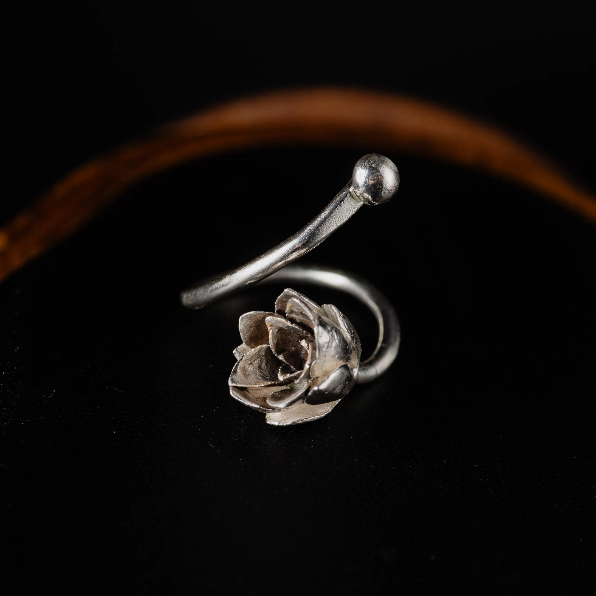 Sterling Silver Succulent Open Ring - Image 2