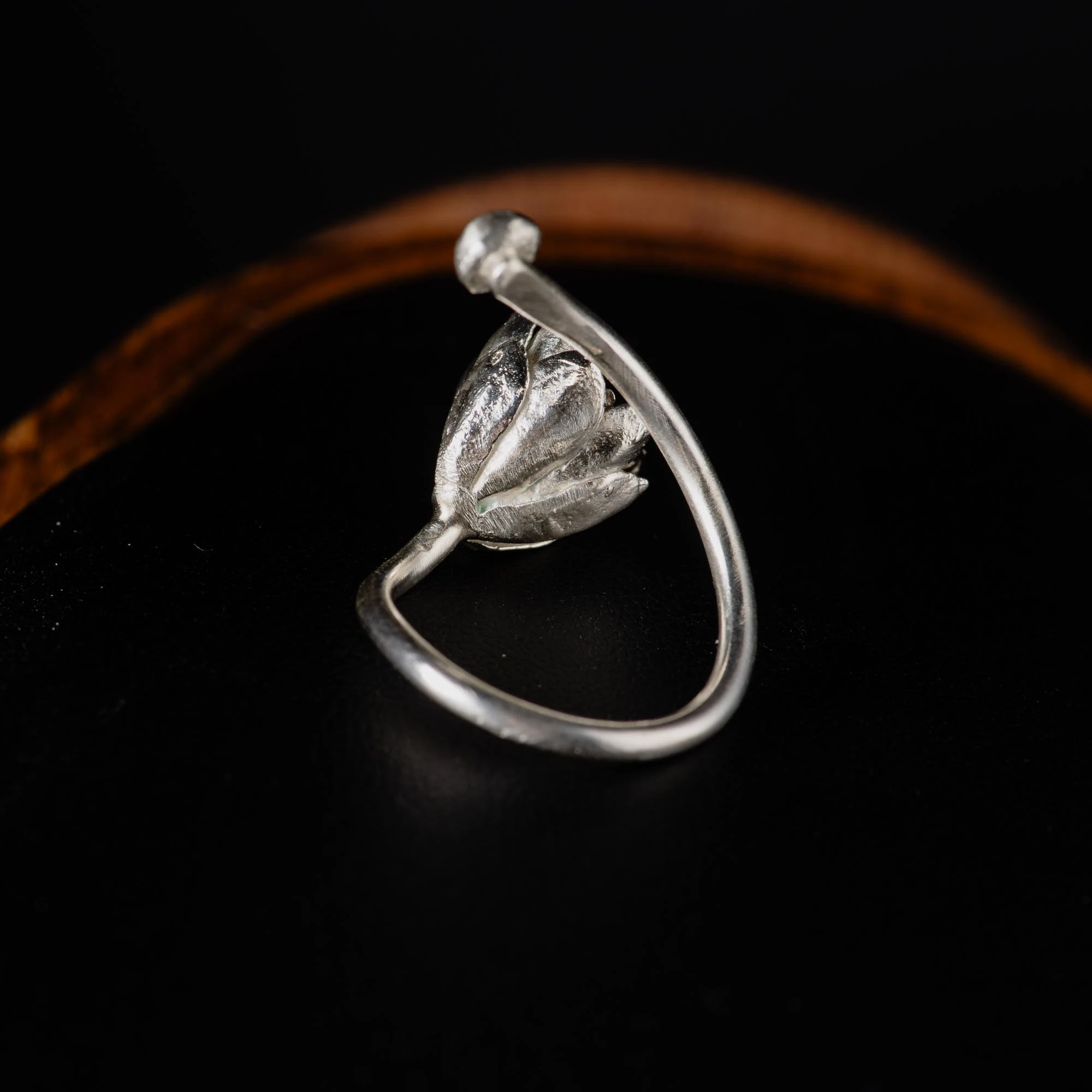Sterling Silver Succulent Open Ring - Image 5
