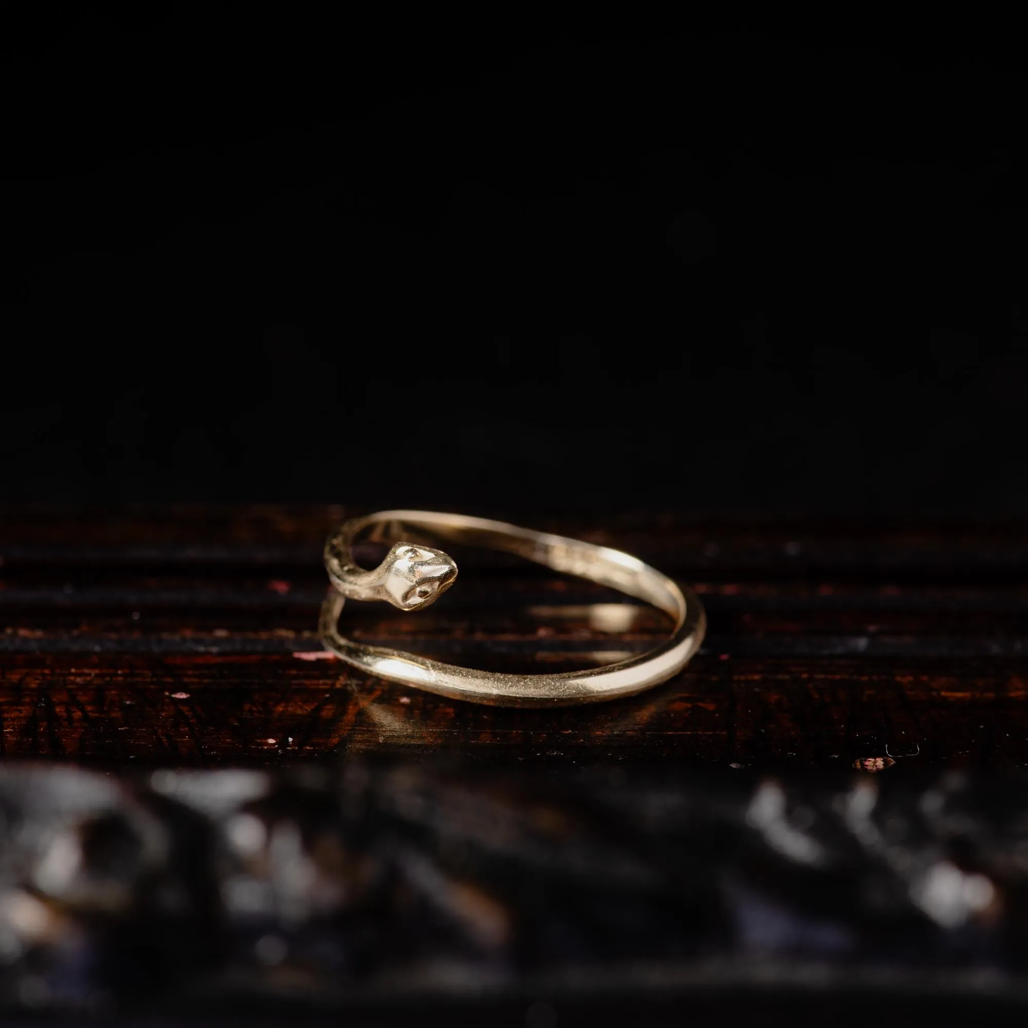 14K Gold Wrap Around Snake Ring - Image 5