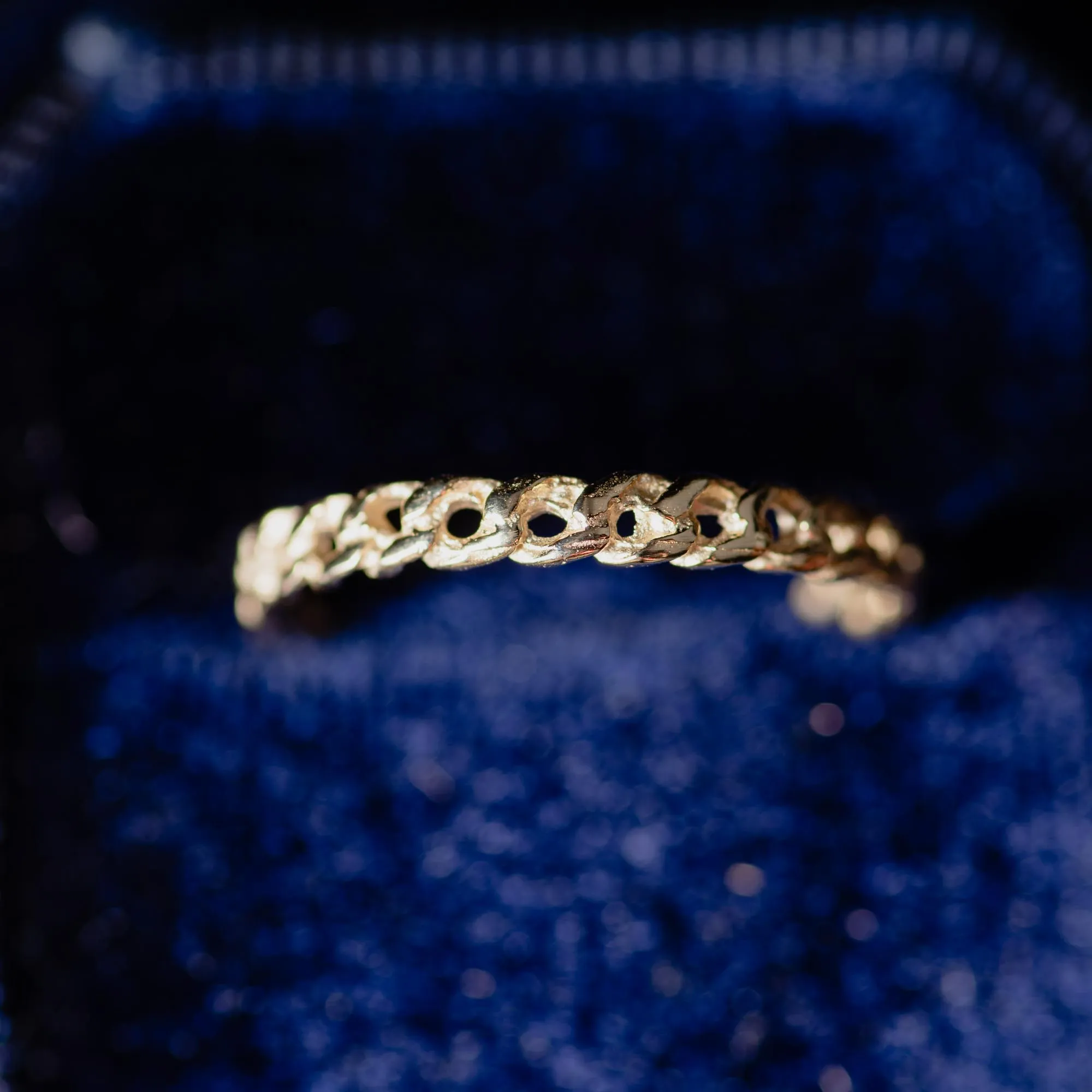 14K Gold Delicate Chain Stacking Ring - Image 5
