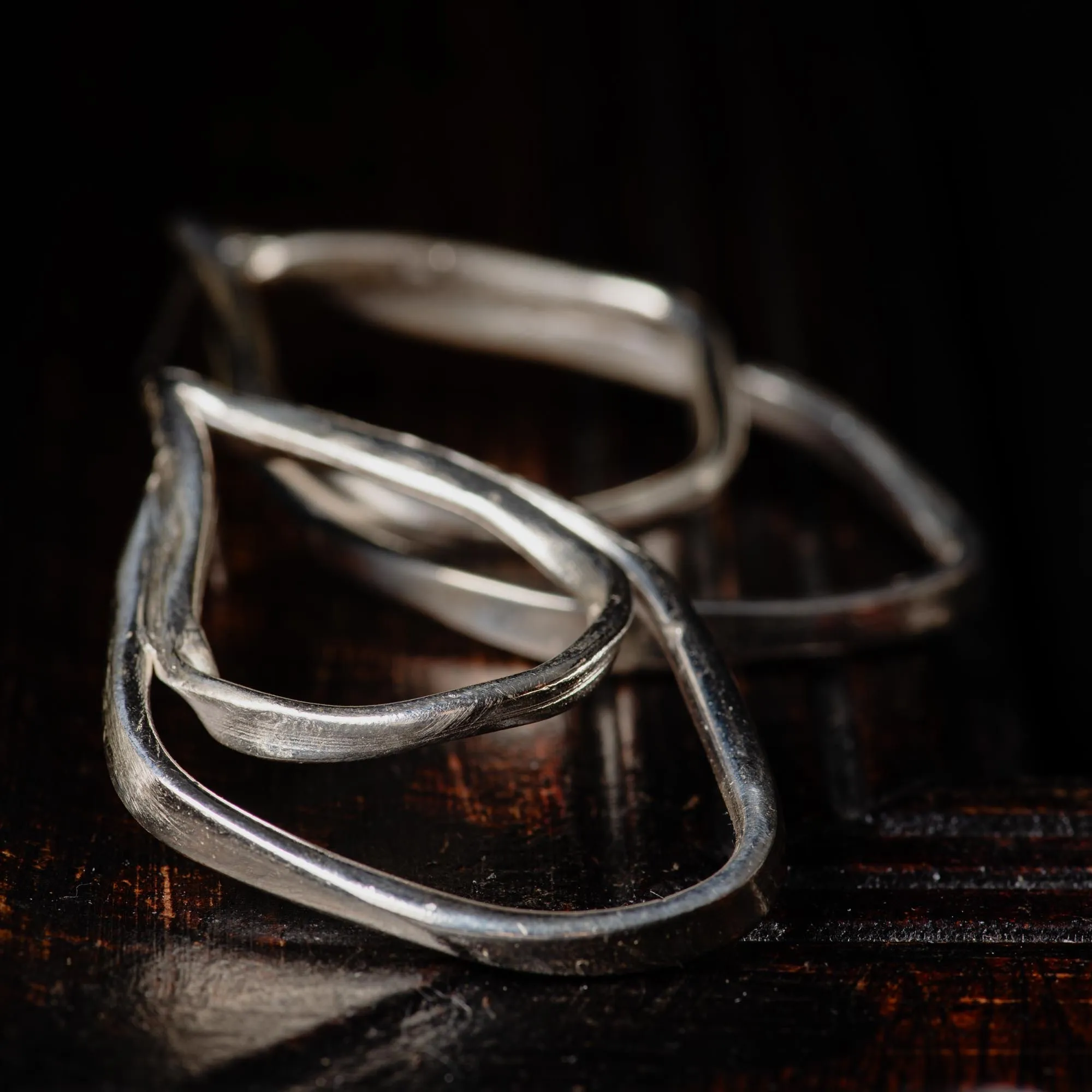 Abstract Sterling Silver Statement Earrings - Image 4