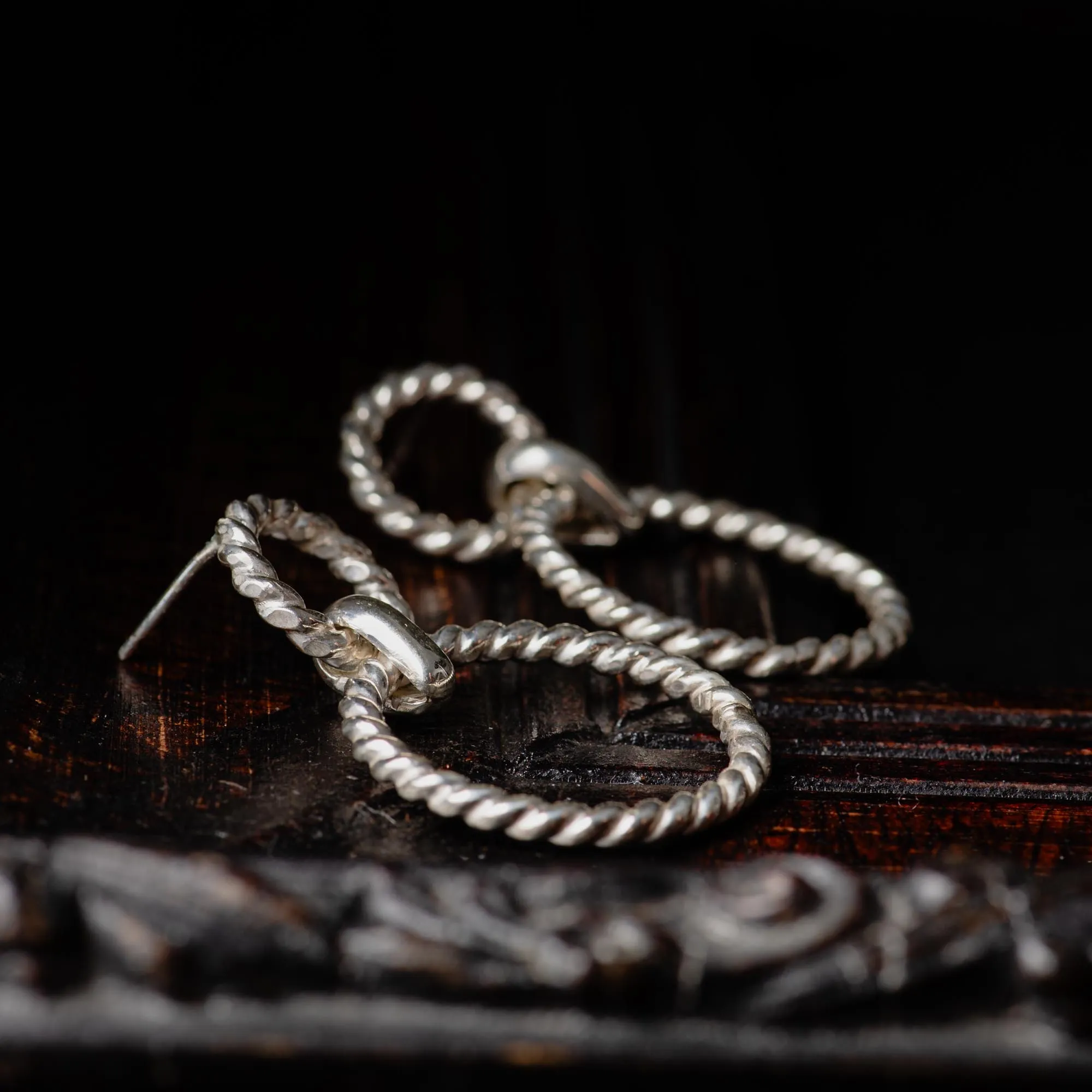 Double Hoop Sterling Silver Earrings - Image 4