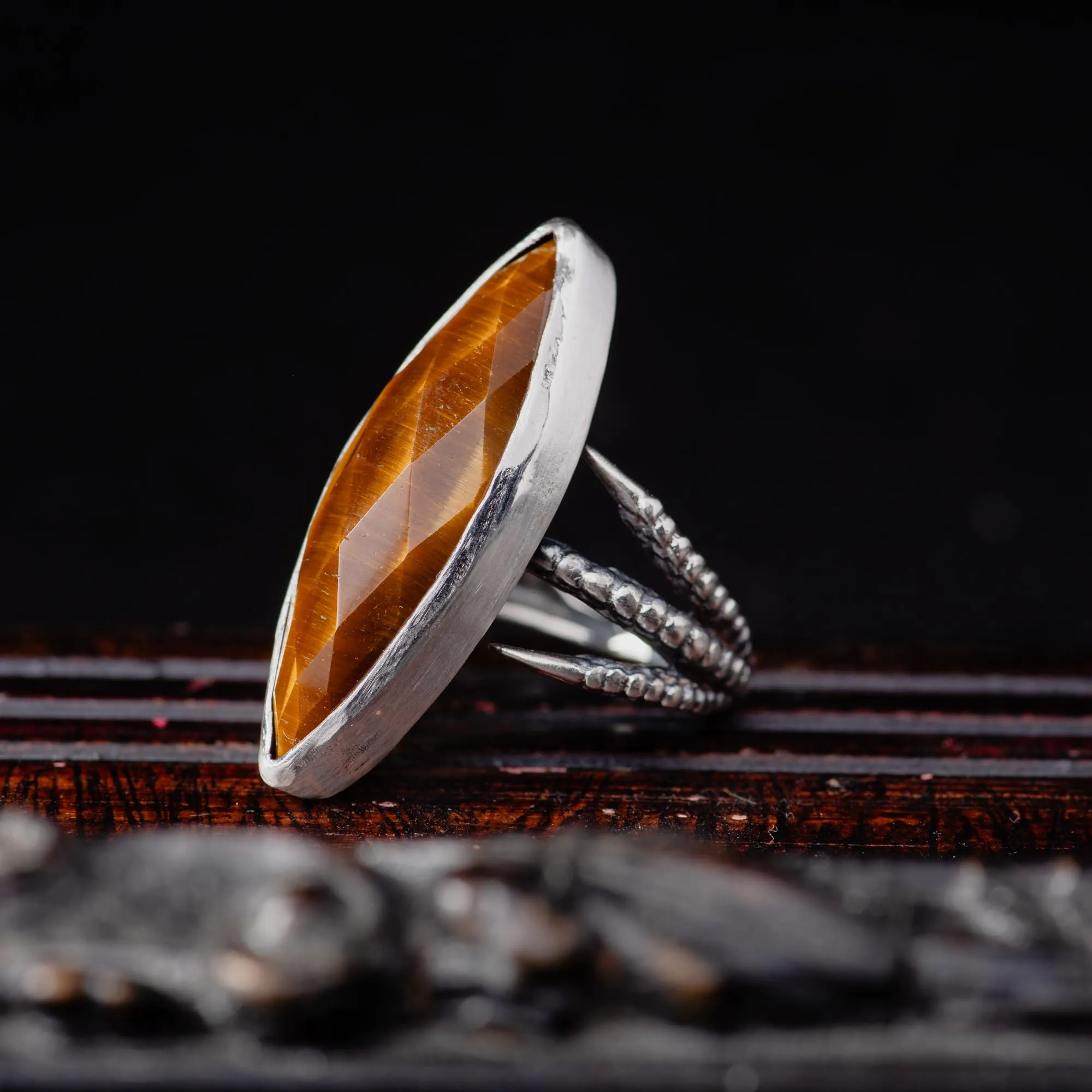 Sterling Silver Tiger’s Eye Statement Ring - Image 3