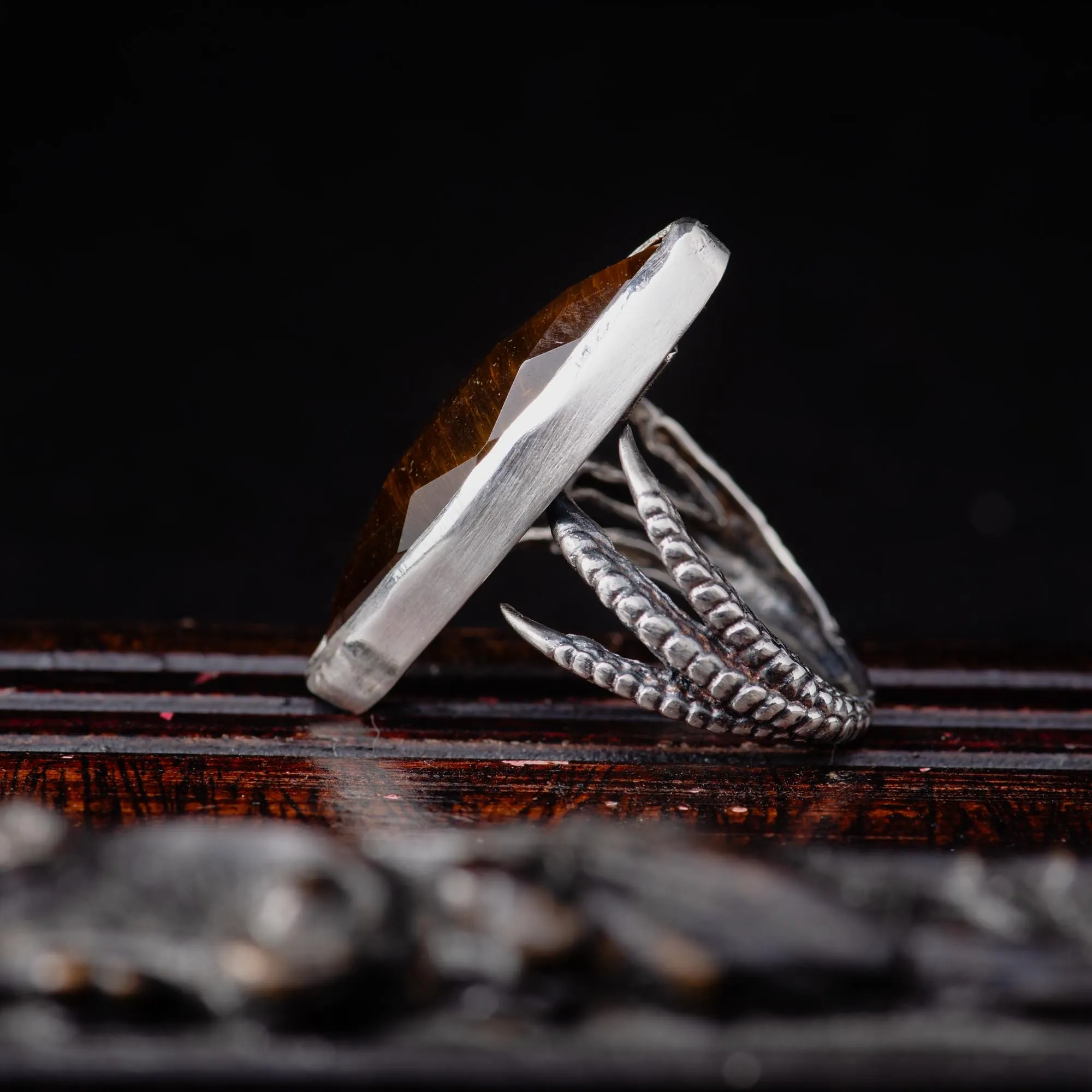 Sterling Silver Tiger’s Eye Statement Ring - Image 5