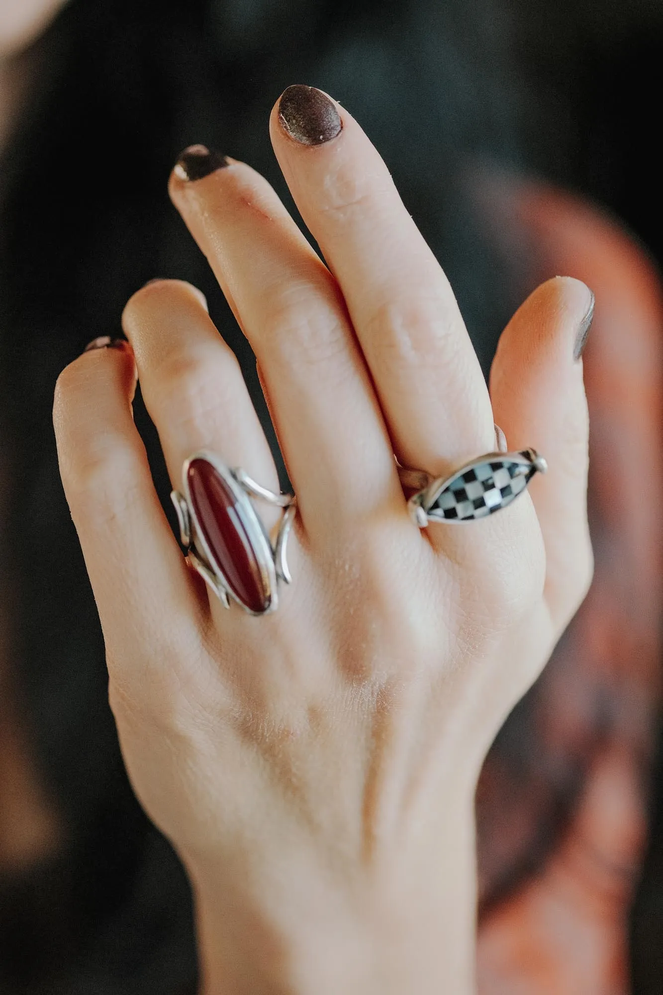 Sterling Silver Carnelian Oval Statement Ring - Image 6