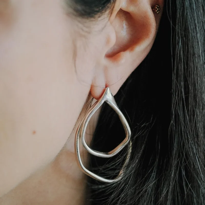 Abstract Sterling Silver Statement Earrings